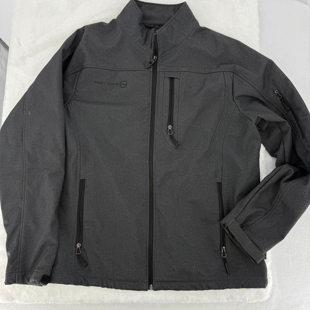 Free Country Mens Base Camp Softshell Jacket Medium Dark Grey